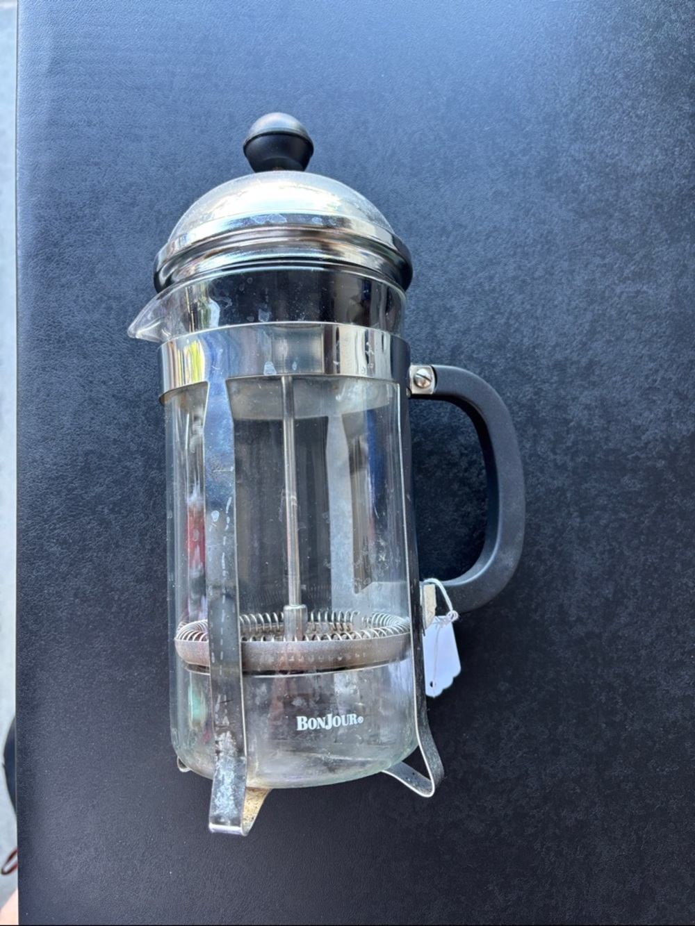 Bonjour French Press Coffee Maker - Clear Glass with Black Handle